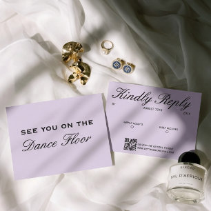 Cartons Réponse Éditorial Luxe Mariage Chic Violet Atténué