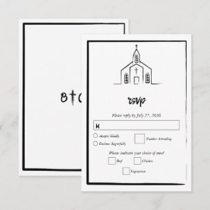 Cartons Réponse Église dessinée à la main Mariage traditionnel fan