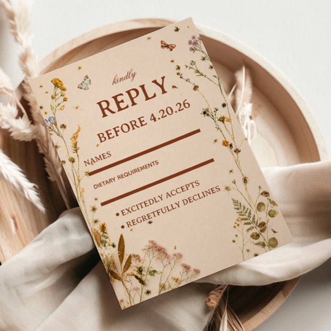Cartons Réponse Élégance Florale Neutre (Créateur téléchargé)