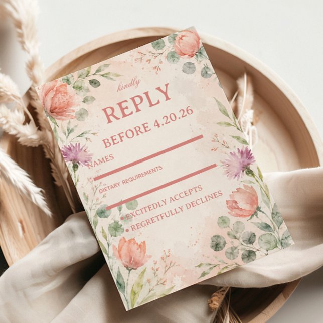 Cartons Réponse Élégance Florale Rose (Créateur téléchargé)