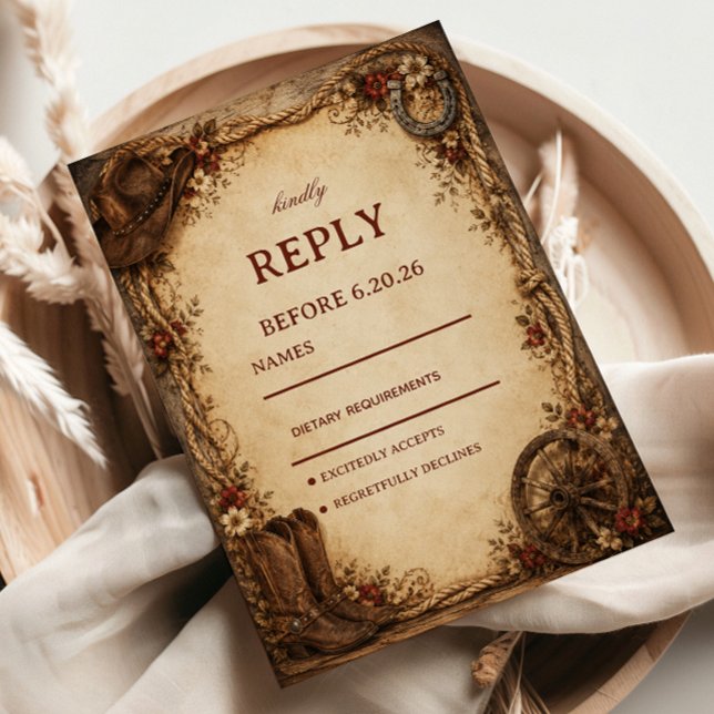 Cartons Réponse Élégance Ranch Rustique (Créateur téléchargé)