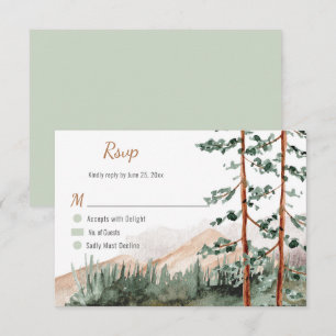 Cartons Réponse Élégance Rustique Montagnes Forêt Pins Épicéas