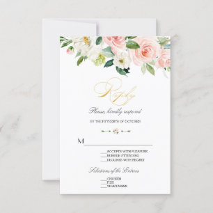 Cartons Réponse Elégant Aquarelle Flexibles Mariage or