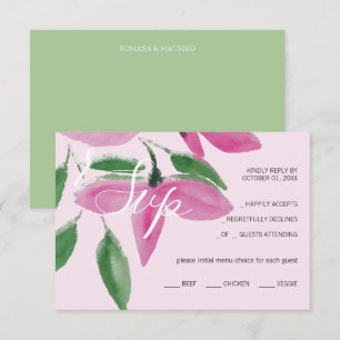 Cartons Réponse Élégant Art Fleur sauvage d'aquarelle romantique