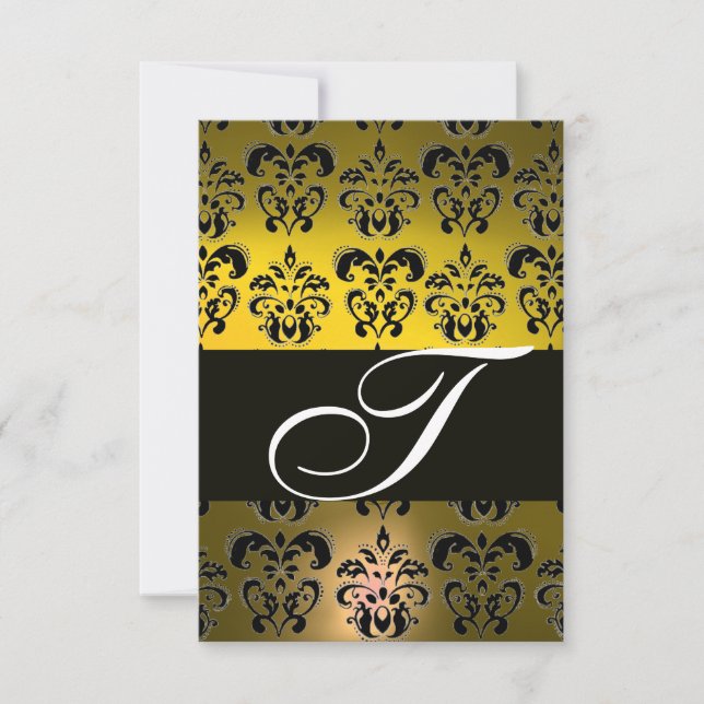 CARTONS RÉPONSE ÉLÉGANT BLACK BLACK BLEU JAUNE DOMMASK MONOGRAM RS (Devant)