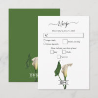 Elégant blanc Calla Lily Vert Mariage botanique
