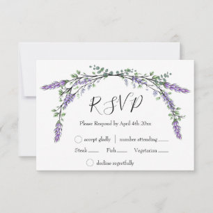 Cartons Réponse Elégant boho chic aquarelle Lavender Eucalyptus