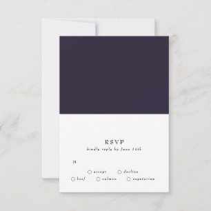 Cartons Réponse Elégant Boho foncé blanc sur Mariage violet