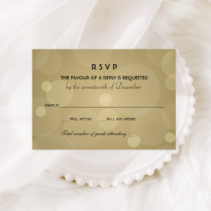 Cartons Réponse Elégant Champagne Gold et Mariage noir