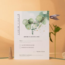 Élégant Chic Green Eucalyptus Mariage or accents