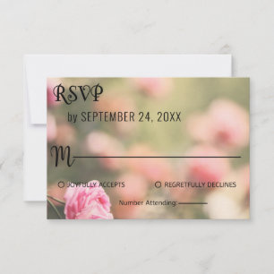 Cartons Réponse Élégant Chic Rose Fleurs Mariage Floral été