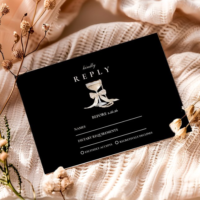 Cartons Réponse Elegant Coquette Pearl Graduation (Créateur téléchargé)