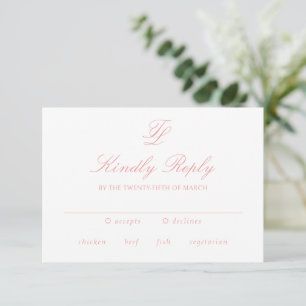 Cartons Réponse Élégant Coral rose Mariage traditionnel