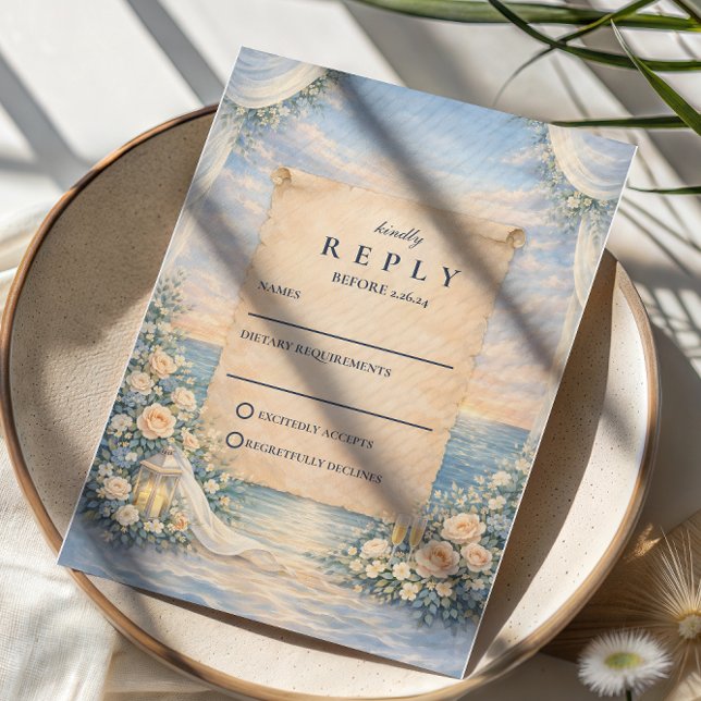 Cartons Réponse Elegant Cruise Ship Wedding (Créateur téléchargé)
