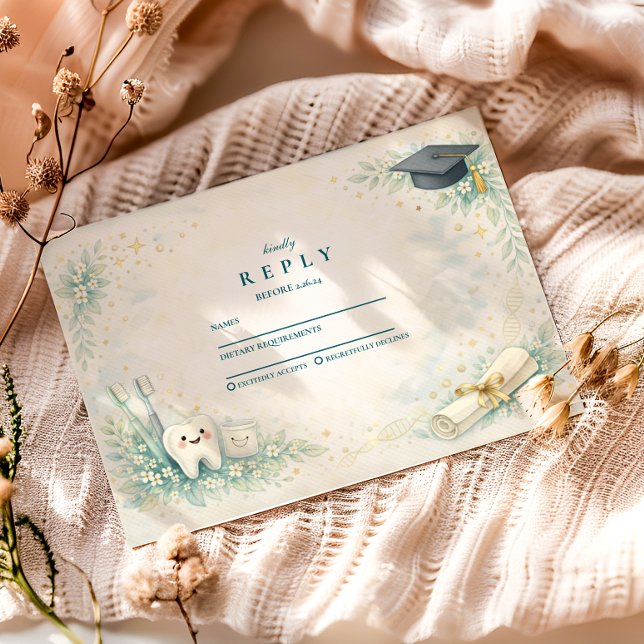 Cartons Réponse Elegant Dentist White Coat Graduation (Créateur téléchargé)