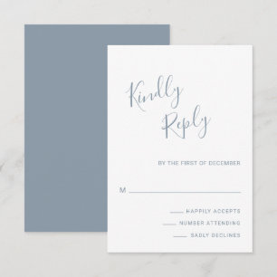 Cartons Réponse Elégant Dusty Blue Mariage moderne