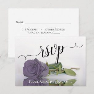 Cartons Réponse Élégant Dusty violet reflétant Mariage Rose