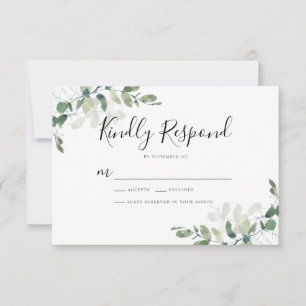 Cartons Réponse Elégant Eucalyptus Feuille Mariage de verdure