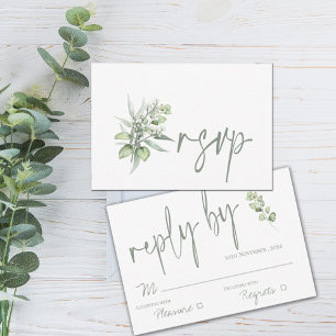 Cartons Réponse Elégant Eucalyptus Feuille Mariage de verdure