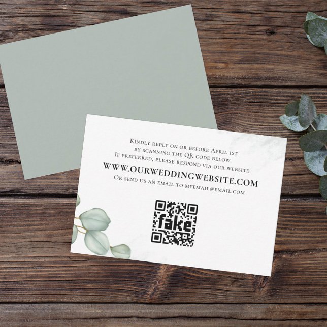 Cartons Réponse Elégant Eucalyptus Feuilles simple Foliage QR Code (Créateur téléchargé)
