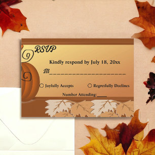 Cartons Réponse Élégant Feuilles Rustiques Automne Floral Mariage