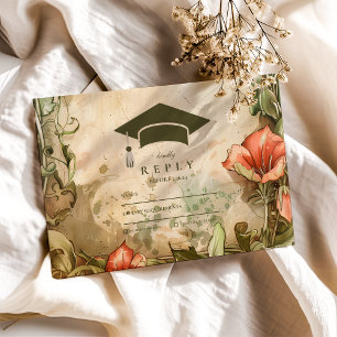 Cartons Réponse Élégant Fleur sauvage Bloom Graduation Party