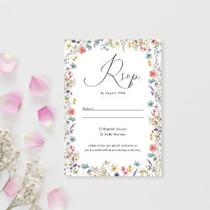 Cartons Réponse Élégant Fleur sauvage Bloom Romantique Script Mari