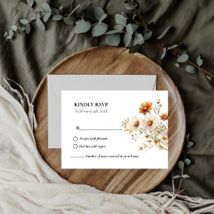 Cartons Réponse Élégant Fleur sauvage botanique d'automne mariage