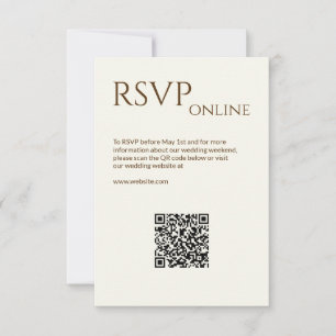 Cartons Réponse Élégant Fleur sauvage moderne Mariage off-White