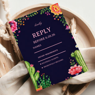Cartons Réponse Élégant floral botanique mexicain coloré