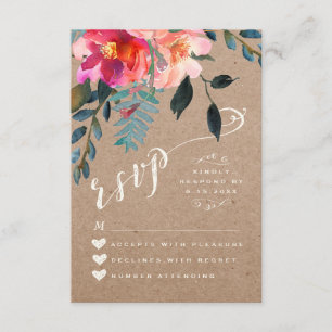 Cartons réponse Élégant Floral Rustique Printemp
