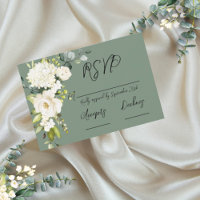 Elegant Green White Floral