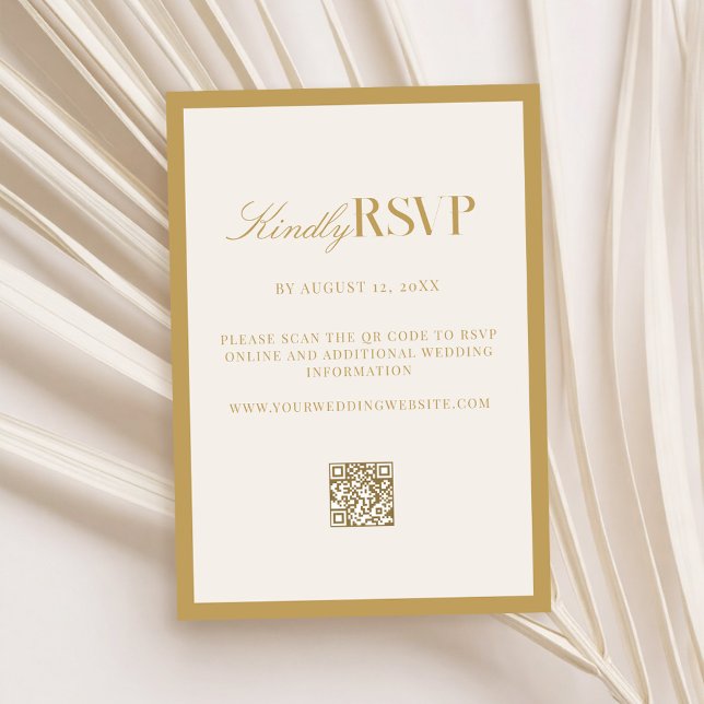 Cartons Réponse Elegant Ivory and Gold Wedding (Créateur téléchargé)