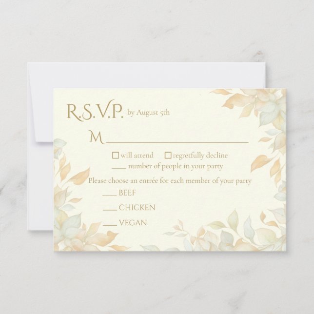 Cartons Réponse Elegant Ivory Nature Inspired Response Card (Devant)
