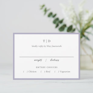 Cartons Réponse Élégant Lilac Monogramme Mariage moderne