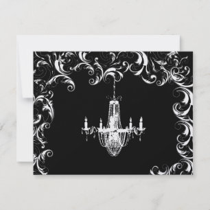 Cartons Réponse Élégant lustre en spirale noir pour mariage