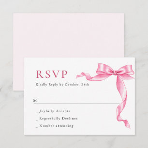 Cartons Réponse Élégant Mariage à mâchoire douce rose
