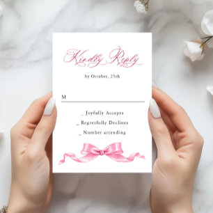 Cartons Réponse Élégant Mariage à mâchoire douce rose