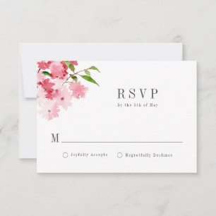 Cartons Réponse Élégant mariage aquarelle roses rouges roses