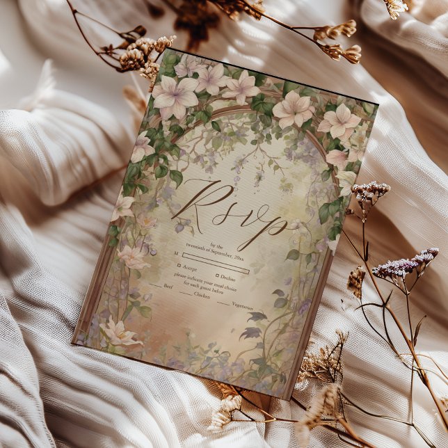 Cartons Réponse Élégant Mariage Art Nouveau (Créateur téléchargé)