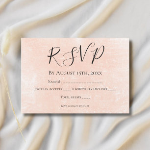 Cartons Réponse Élégant Mariage d'aquarelle minimaliste rose corai