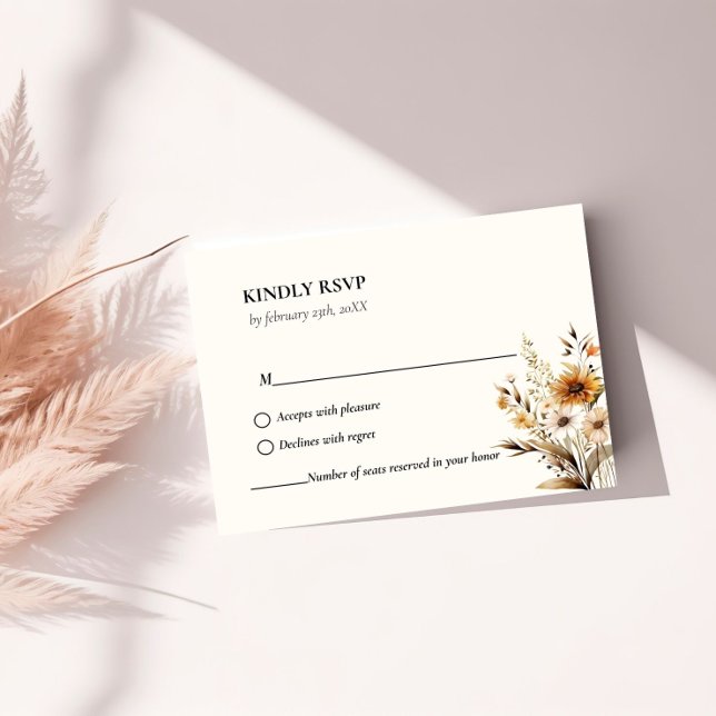 Cartons Réponse Élégant mariage de Fleur sauvage Whimsical (Créateur téléchargé)