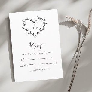 Cartons Réponse Élégant Mariage de script de coeur