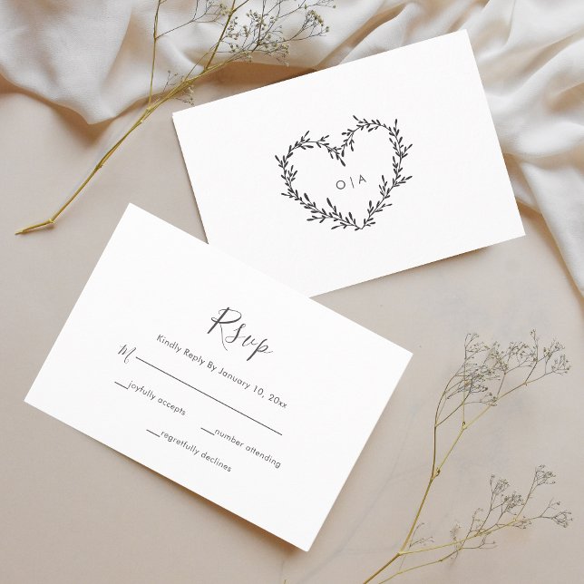 Cartons Réponse Élégant Mariage de script de coeur (Créateur téléchargé)