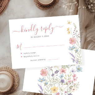 Cartons Réponse Élégant mariage fleur sauvage à fleurs