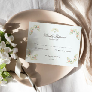 Cartons Réponse Élégant mariage floral aquarelle rococo