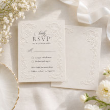 Élégant Mariage Floral Vintage Style Gaufrage