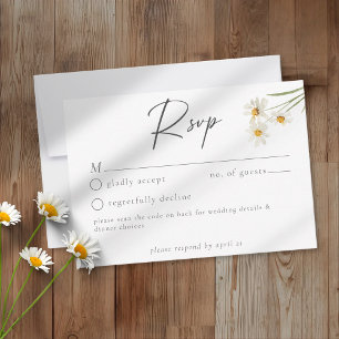 Cartons Réponse Élégant Mariage Minimaliste Fleur de Pissenlit Aqu