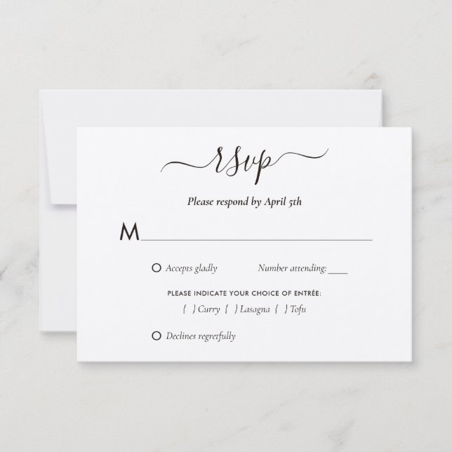 Cartons Réponse Élégant Mariage papier Kraft (Devant)