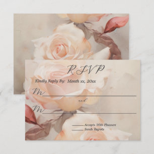Cartons Réponse Élégant Mariage Rose d'été